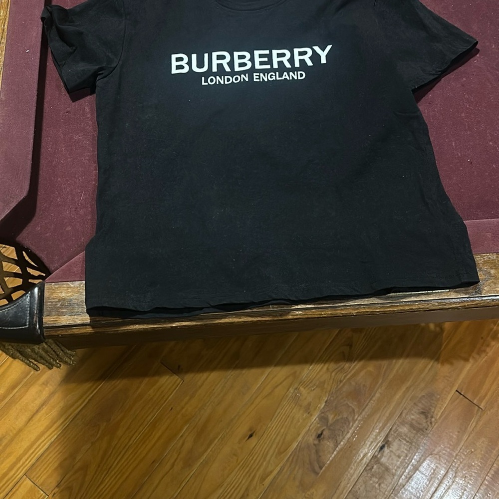 Burberry Kids Black Tee with White Logo